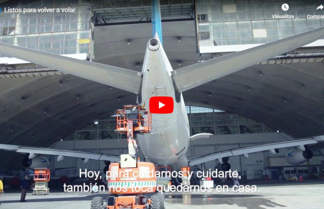 Imatge del vídeo promocional d'Aerolíneas Argentinas durant la Covid-19.