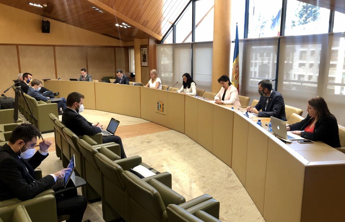 Un moment de la sessió del consell del Comú de la Massana d'aquest matí.