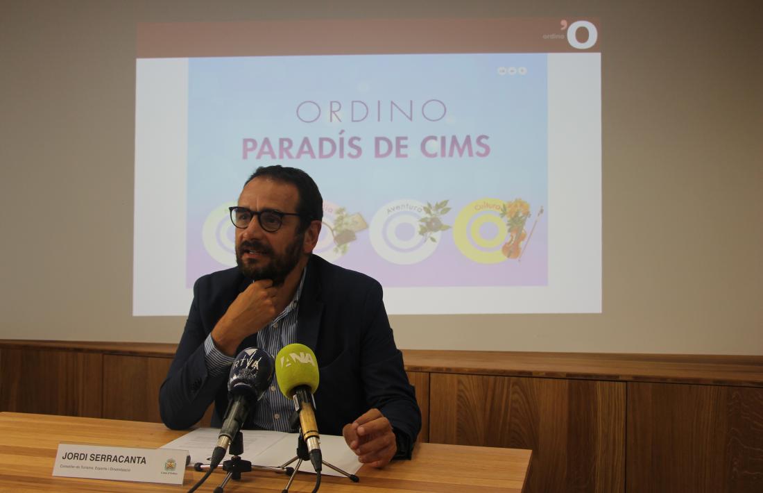 El conseller de Turisme, Esports i Dinamització d'Ordino, Jordi Serracanta, presenta la campanya d'estiu 'Ordino, paradís de cims'.