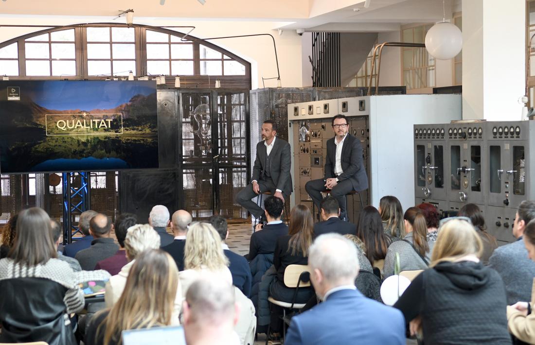 Un moment de la presentació del segell Andorra Selected, aquest matí.