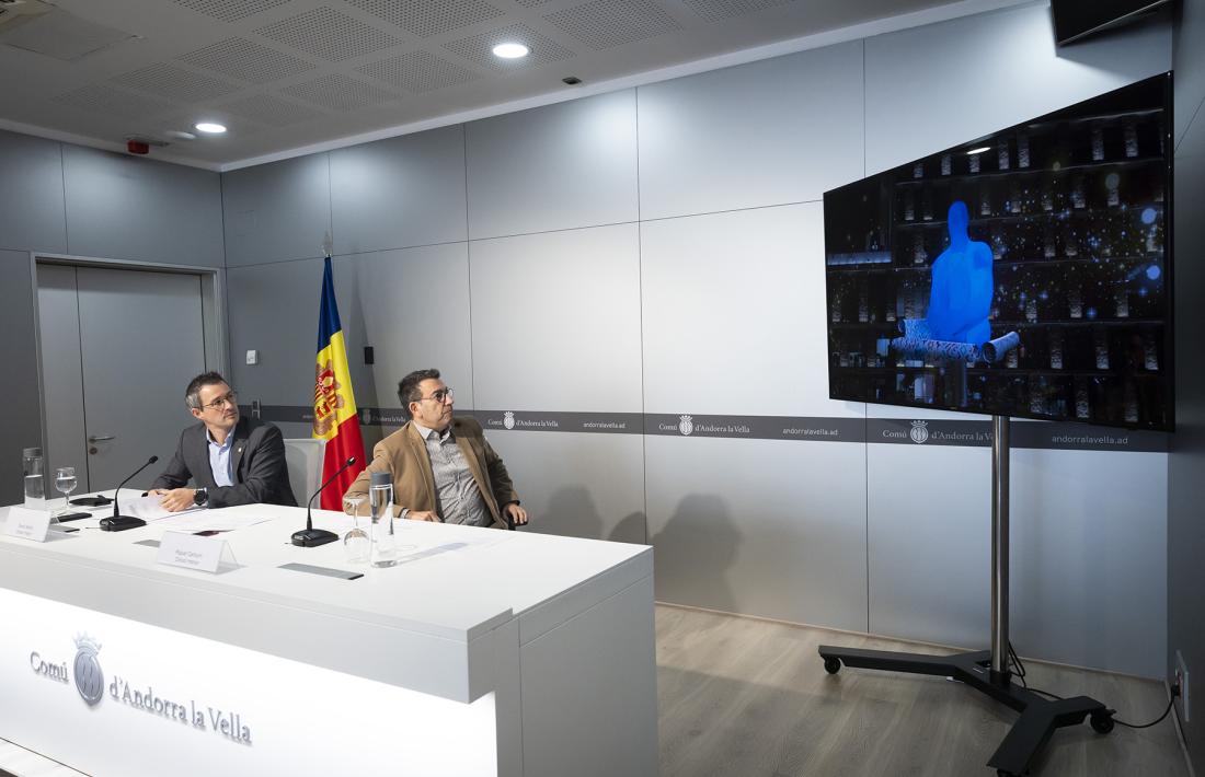 Astrié i Canturri durant la presentació del Poblet de Nadal, avui.