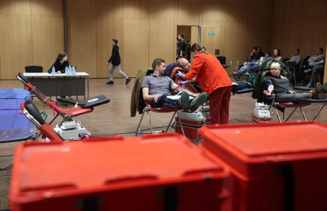 Donants de sang la setmana passada al Centre de Congressos d'Andorra la Vella.