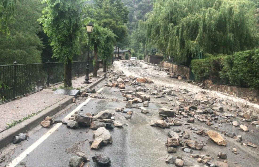 La carretera de Bixessarri es va veure afectada per unes fortes tempestes l'estiu del 2021.