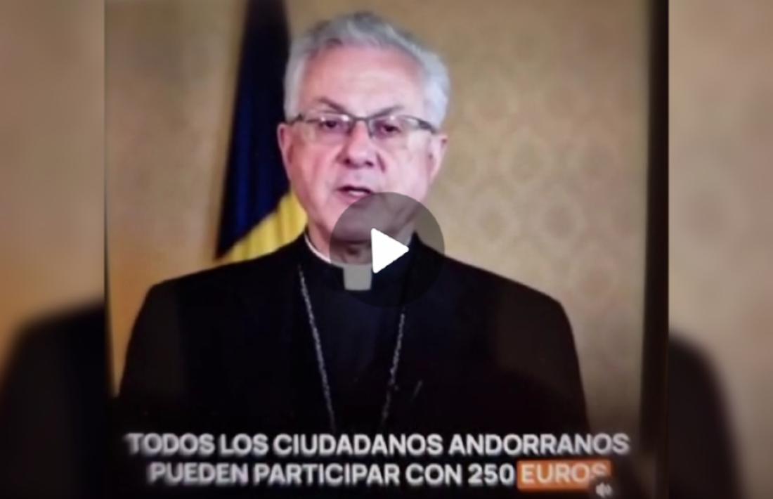 Captura del vídeo amb la identitat suplantada del copríncep episcopal.
