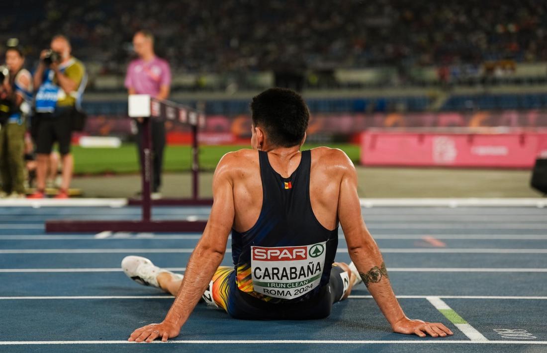 Nahuel Carabaña, a la final dels 3.000 metres obstacles del Campionat d’Europa de Roma.