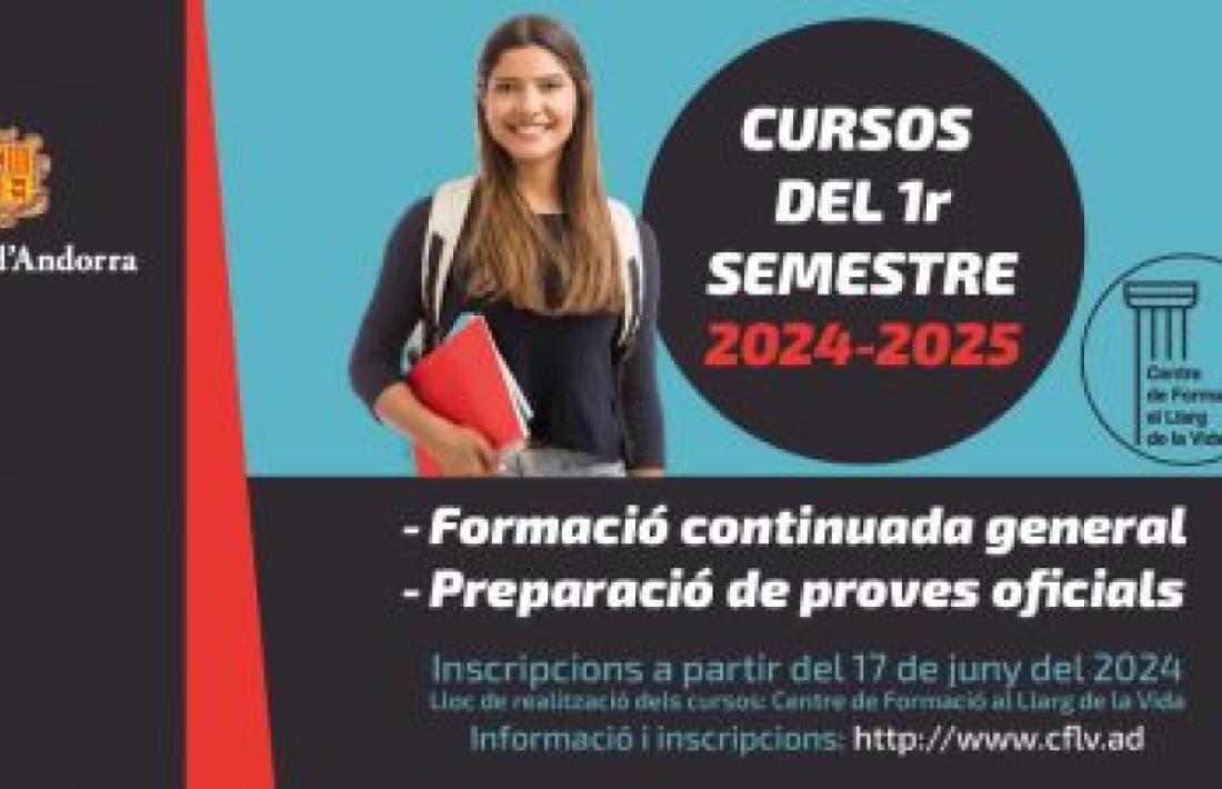 El cartell anunciador dels nous cursos.