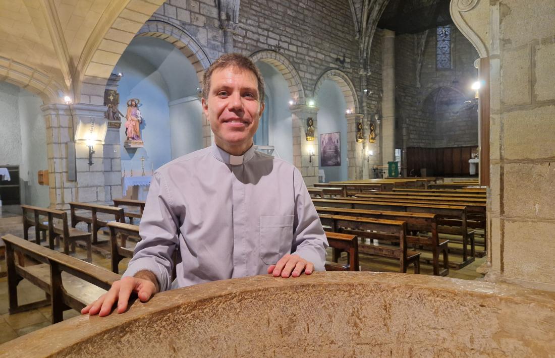 Josep-Lluís Serrano, dilluns passat a l’església parroquial de Sant Jaume de Tivissa, la localitat tarragonina on va néixer el 1977.