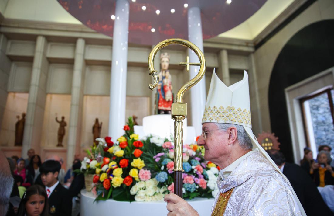 El copríncep episcopal, Joan-Enric Vives, avui durant la missa solemne al santuari de Meritxell.