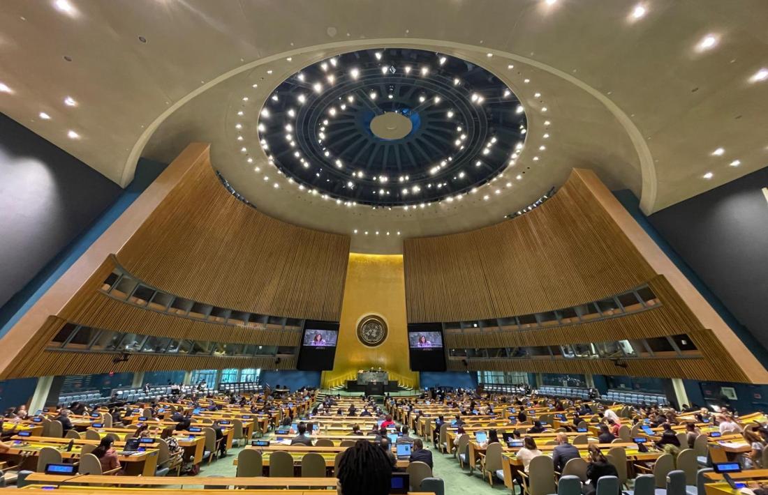 La sala on se celebren les Assemblees Generals de l'ONU.