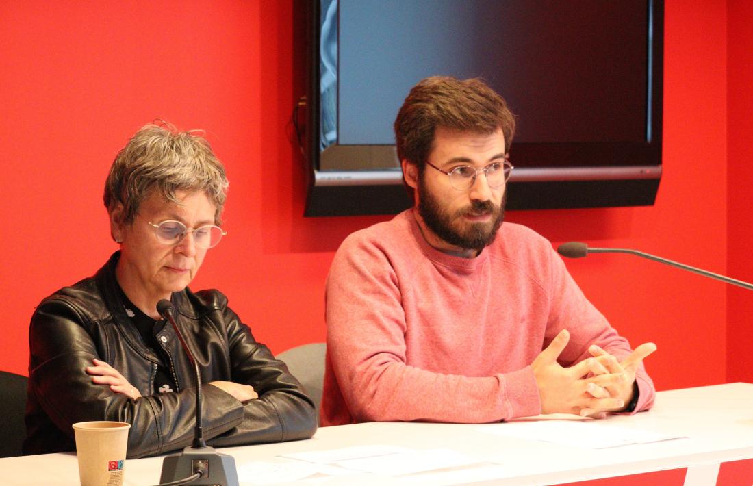 Susanna Vela i Joao de Melo, a la compareixença del PS.