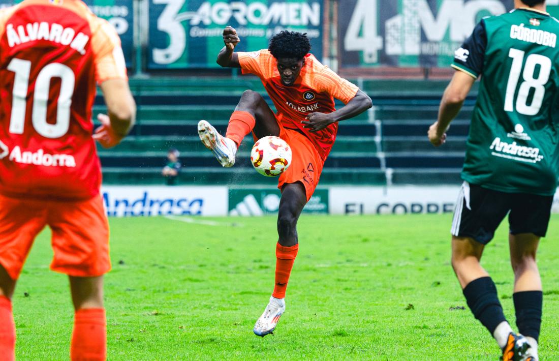 Assane Ndiaye, en el partit de dissabte contra el Sestao River.