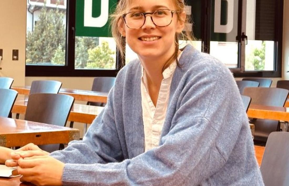 Irene Palomo, en un aula de la Uned. 