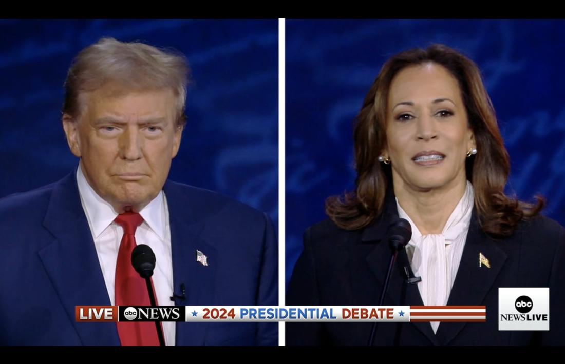 Donald Trump i Kamala Harris al debat que van protagonitzar a l’ABC News.