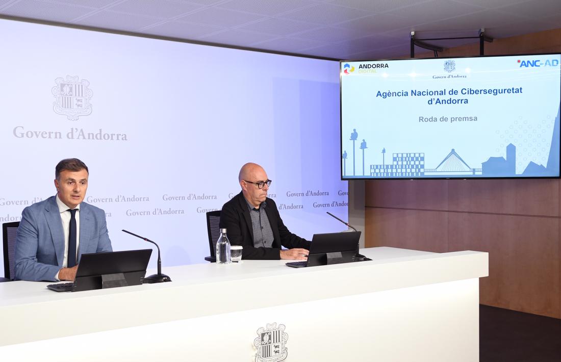 Marc Rossell i Jordi Ubach, avui durant la roda de premsa de presentació a l’edifici administratiu.