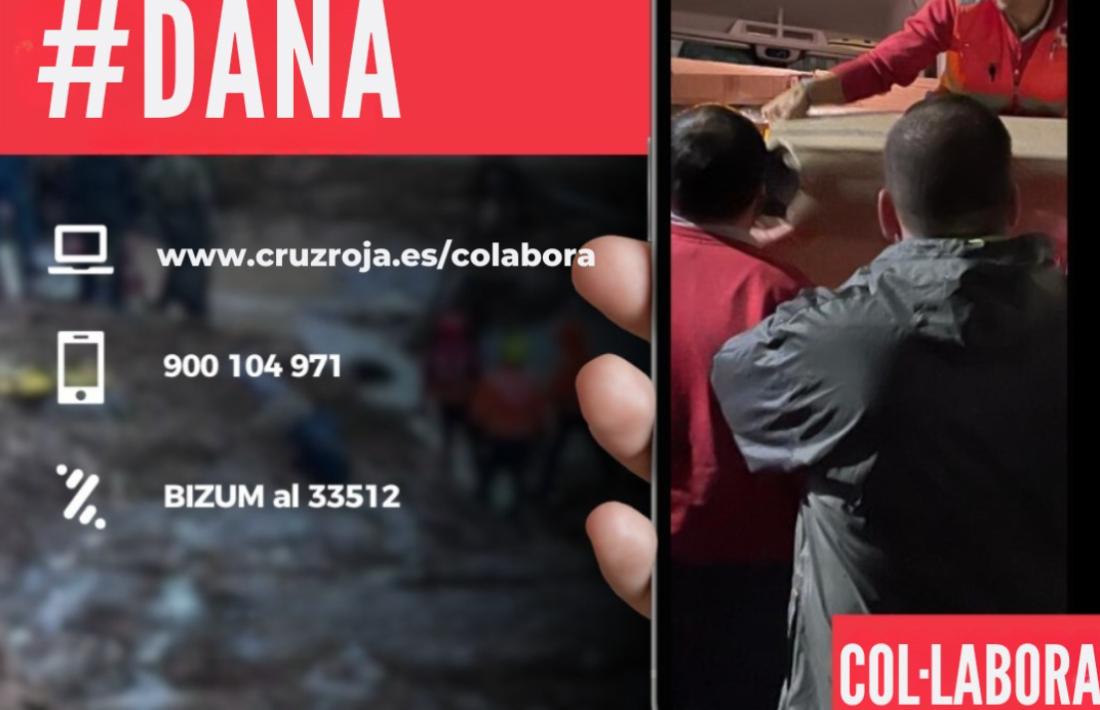 Cartell de la campanya de recaptació de la Creu Roja per la DANA