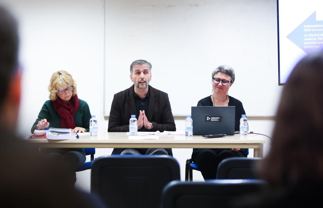 Sanvicén, Micó i Trifu, avui durant la presentació que s'ha fet a la Llacuna.