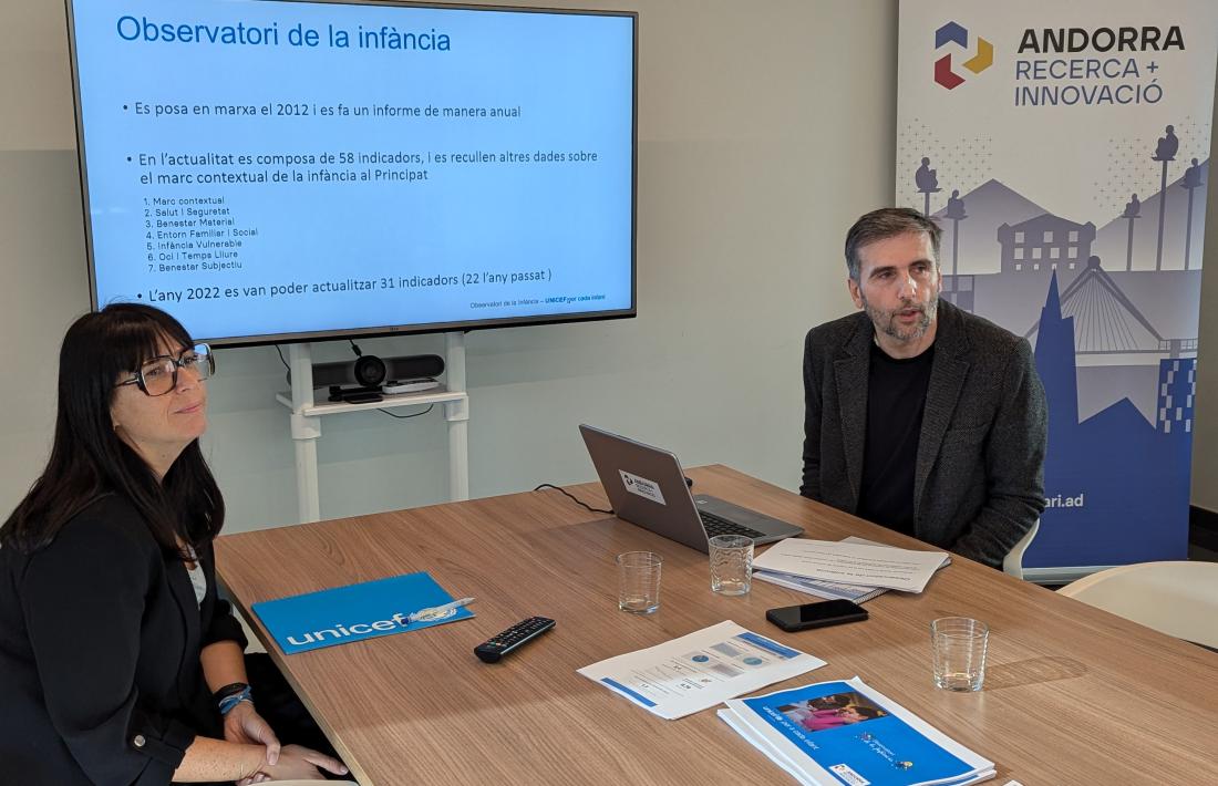 Dàmaris Castellanos i Joan Micó, avui durant la presentació de l’estudi.