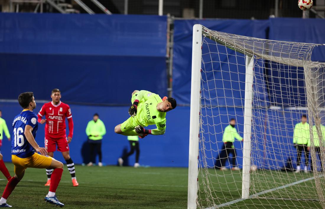 Pablo Cuñat, porter valencià del Cartagena amb passat a Can Barça, va ser el botxí de l’FC Andorra.