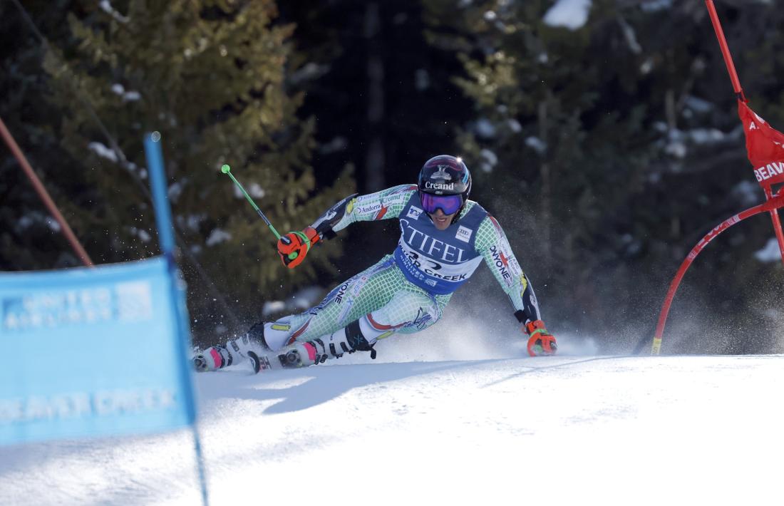 Joan Verdú, en plena baixada a la segona mànega de Beaver Creek.