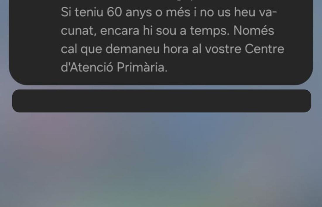 Un exemple de notificació.