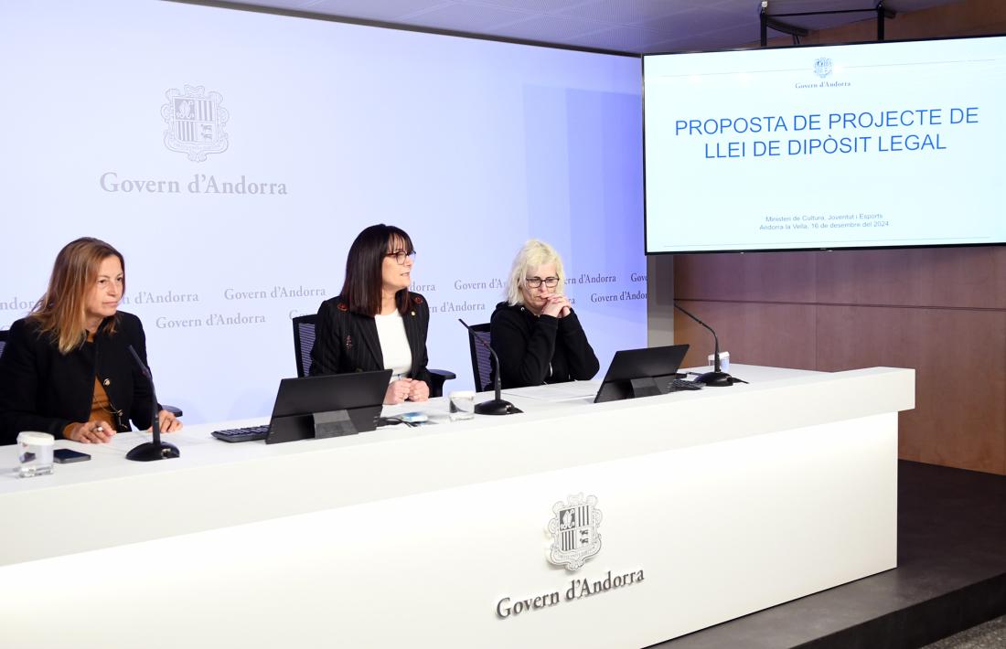 De la Parte, Bonell i Fernández, avui durant la roda de premsa de presentació del projecte de llei.