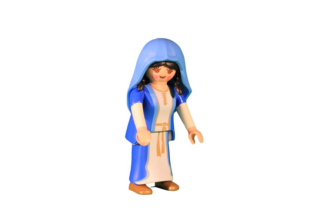 La Mare de Déu, el rei Gaspar i el caganer, en versió Playmobil.