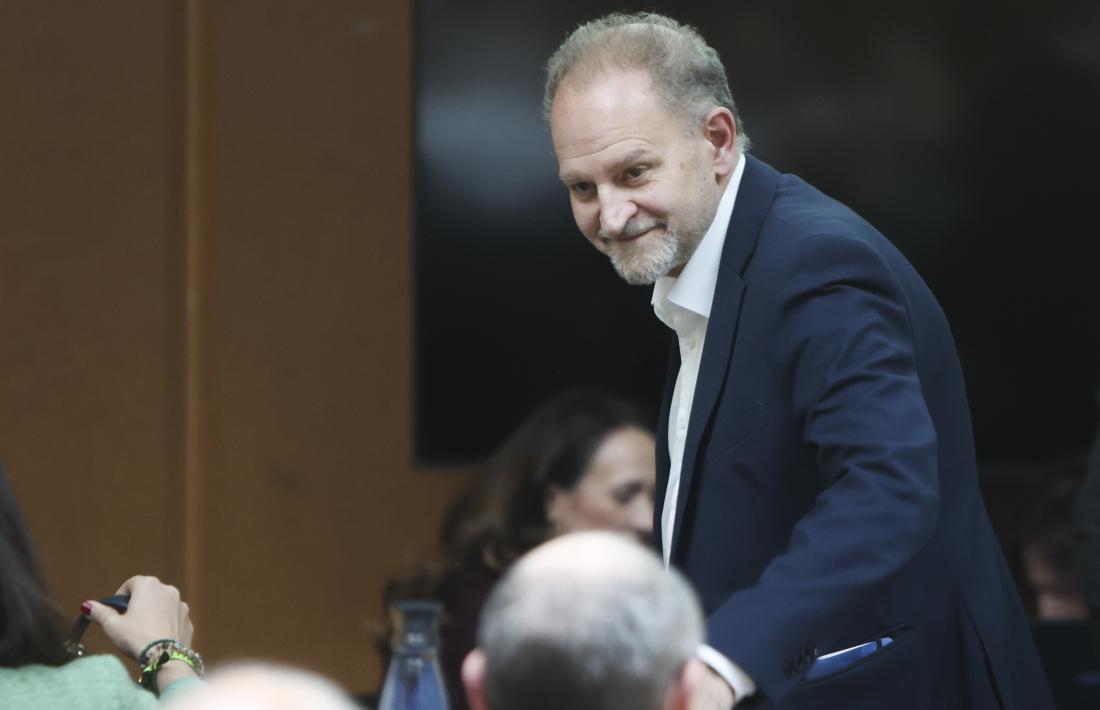 Xavier Sopena, en l’acte de formació a la seu de la policia.