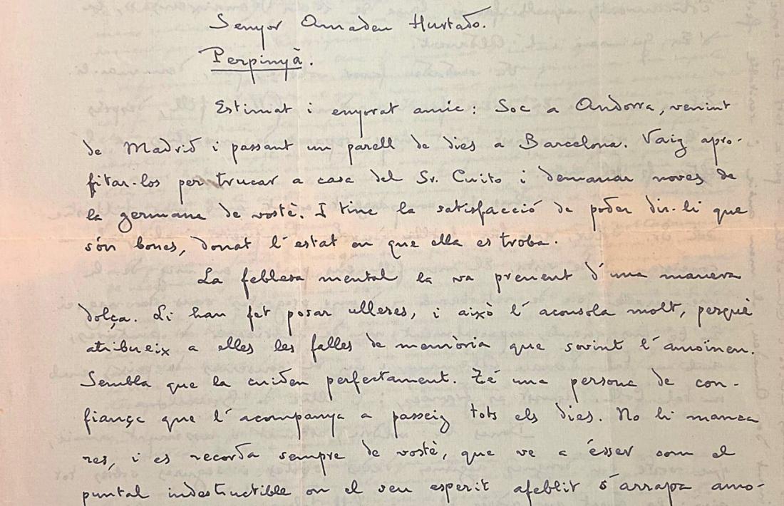 Primeres pàgines de les dues cartes escrites per Gaziel des de l’hotel Pla al seu amic Amadeu Hurtado, el 14 i el 18 d’agost del 1946.