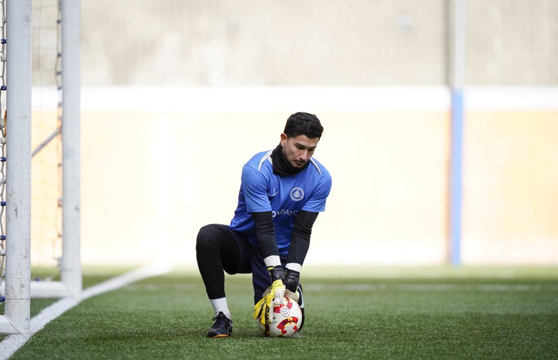 Nico Ratti, a l’entrenament d’ahir al matí al Francesc Vila.