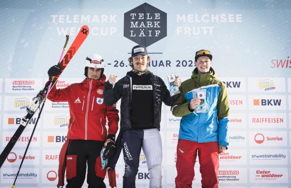 p. 29 Lucas Pagès, al podi de la FIS Júnior i Campionat Nacional de Suïssa de telemark_FOTO FIS Telemark