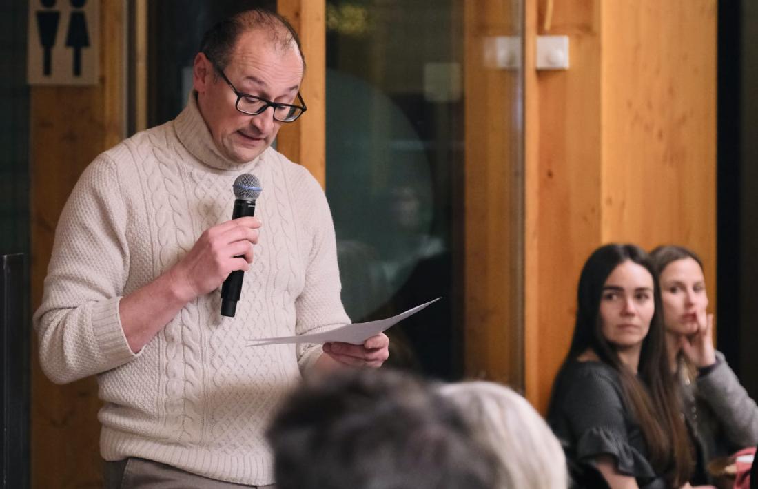 El president de la Creu Roja Andorrana, Josep Pol, en un moment del sopar.