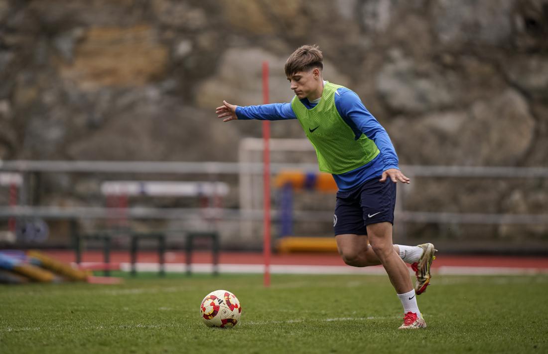 Iván Rodríguez, a l’entrenament.