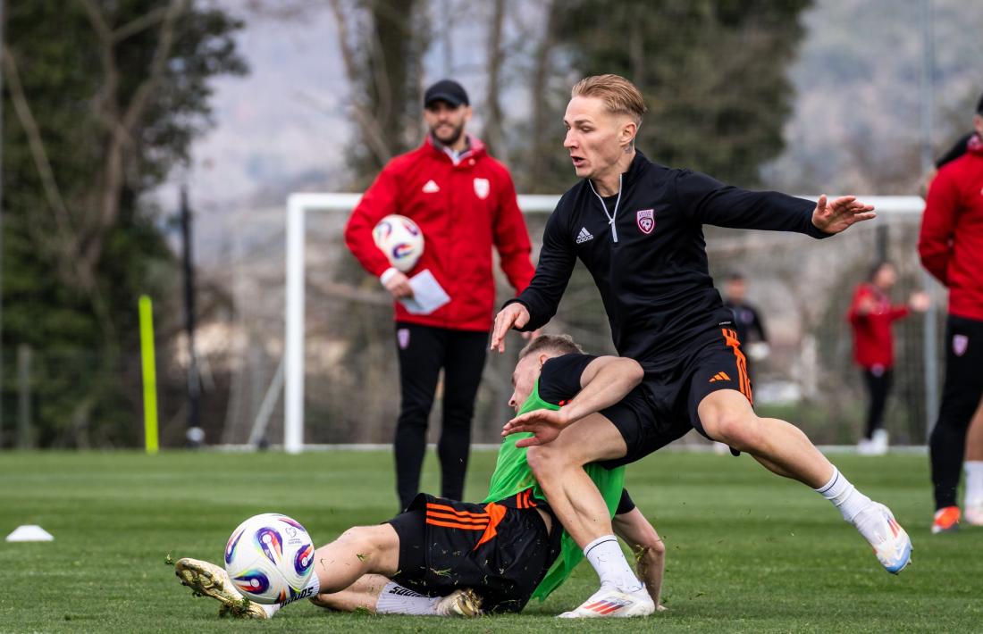 Letònia i Andorra van triar Girona per preparar el partit.